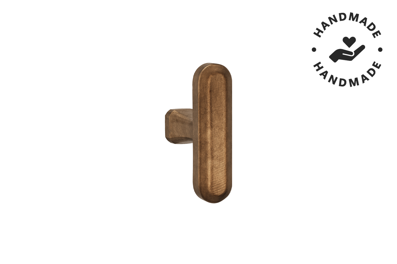 Metalen T-knop - Terra craft cognac