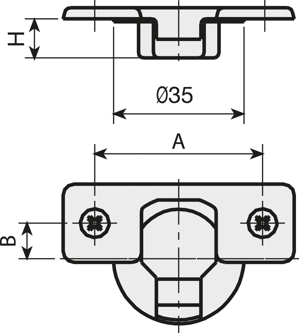 Potscharnier hoek - Mesuco 143 - 90-200° - volledig opdek - opschroefbaar