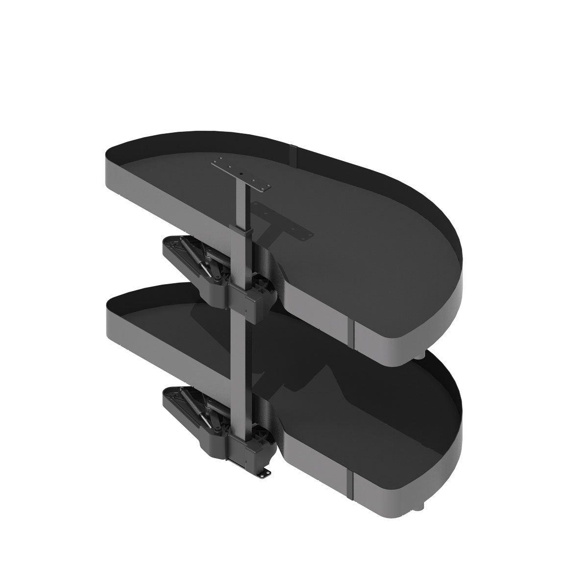 Zwenkplateau set - dolphin - nova flat - 400mm - links - antraciet Zwenkplateau set - dolphin - nova flat - 400mm - links - antraciet