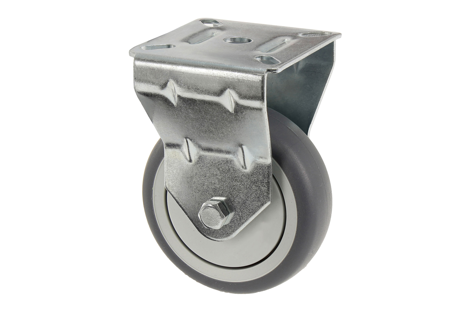 Verzinkte bokwielen met grijs rubber wiel