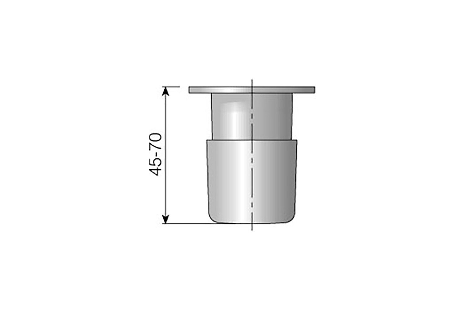 Verstelbare meubelpoten - wit - handmatige verstelling - 45-70mm