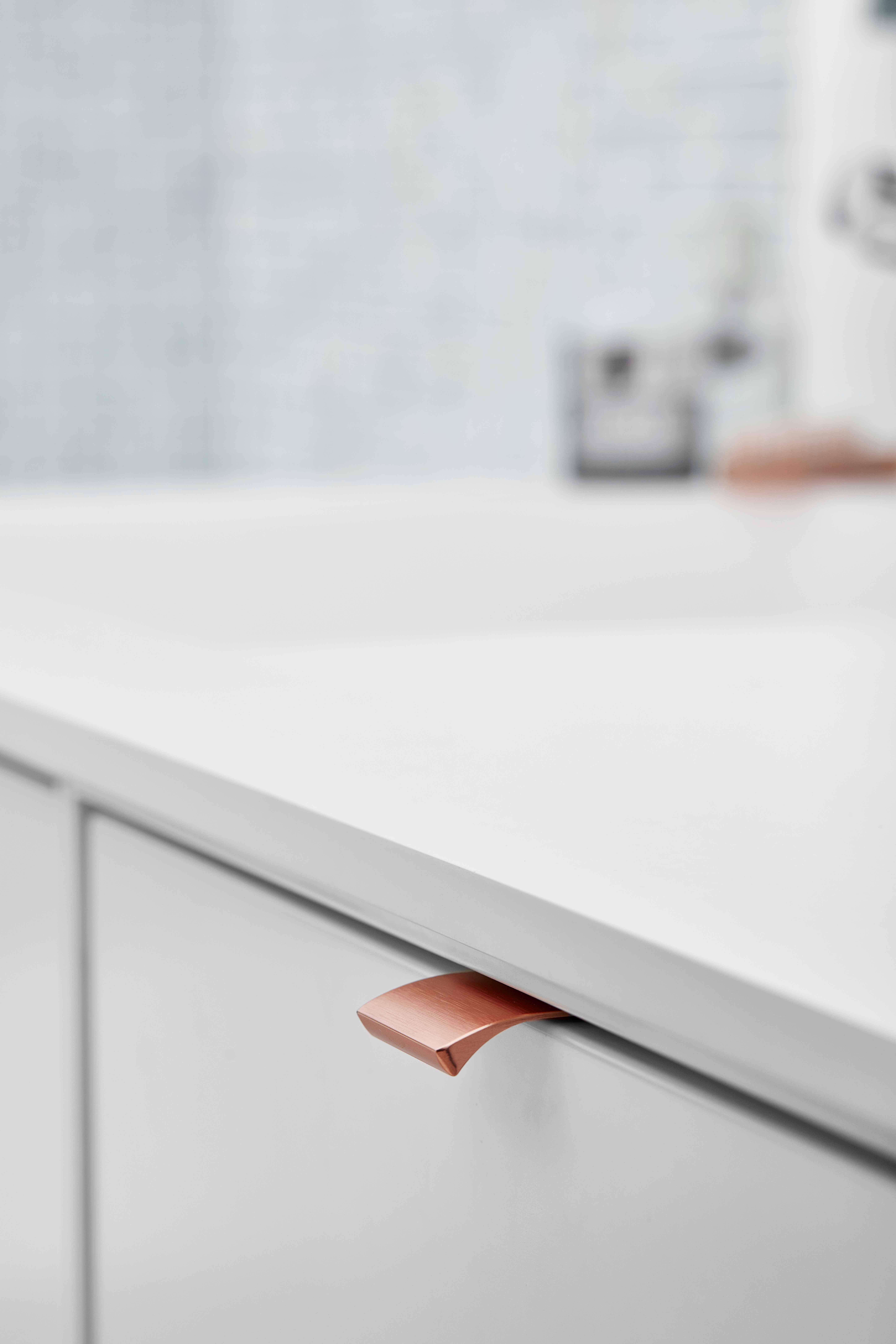 Metalen hoekgreep - Edge straight - rosé goud Metalen hoekgreep - Edge straight - rosé goud