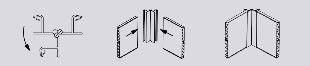 Flexibele binnenhoek 90° - mat zwart - 180mm