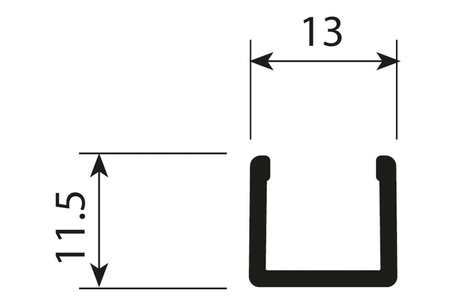 Deurprofiel - voor Junior 6 - 2000mm - aluminium - hoogglans wit - laag model