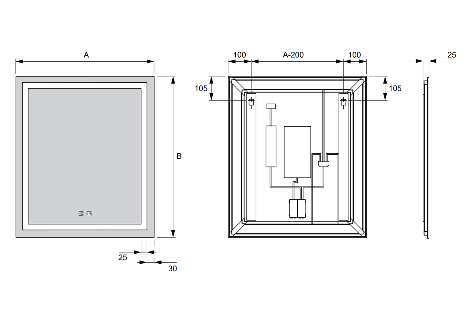 Serie quattro - led spiegel - emotion - 1000mm