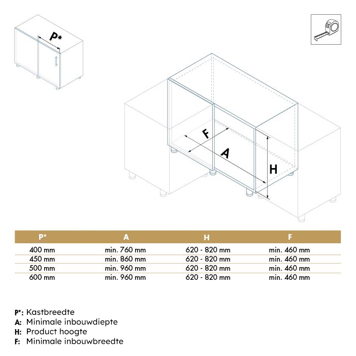 Zwenkplateau set - dolphin - 450mm - links - melamine/chroom