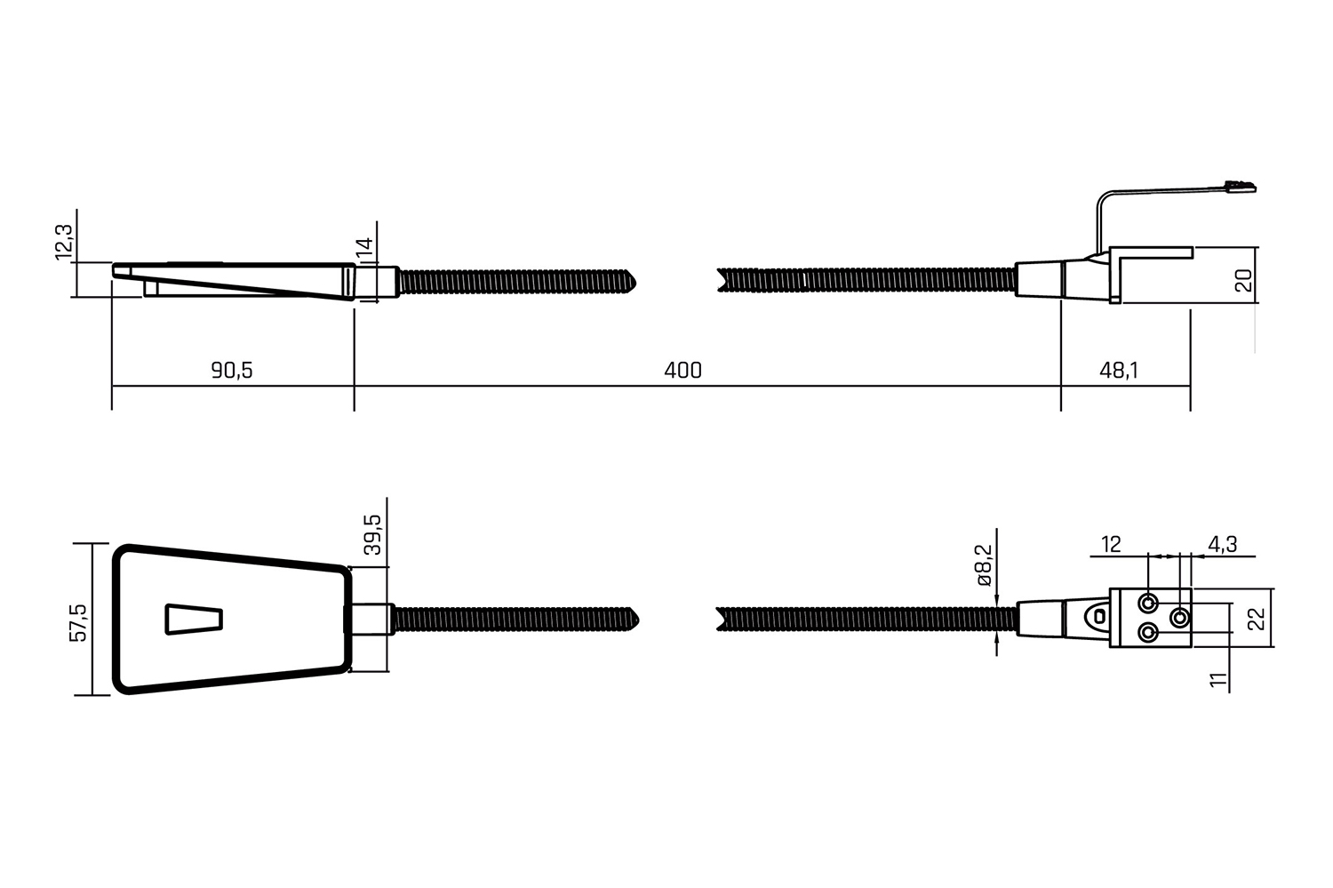 Arealight - set van 2 led bedlampjes - mat zwart