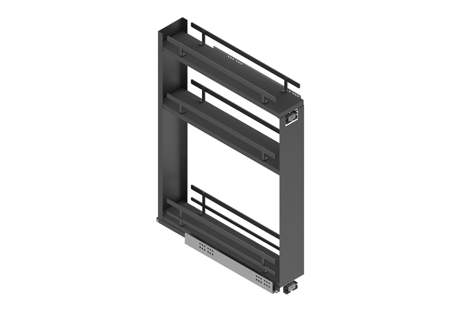 Luxe antraciete uittrekmand - flessenrek - 3 niveaus - 200 mm