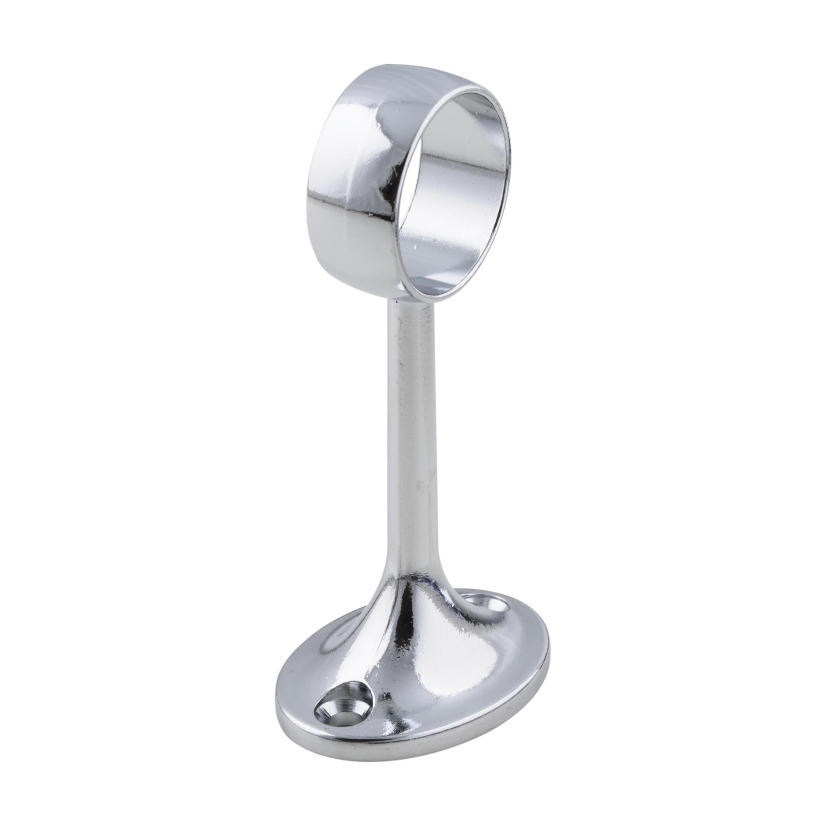 Middendrager voor ronde kledingroedes - Ø25mm -  glans chroom