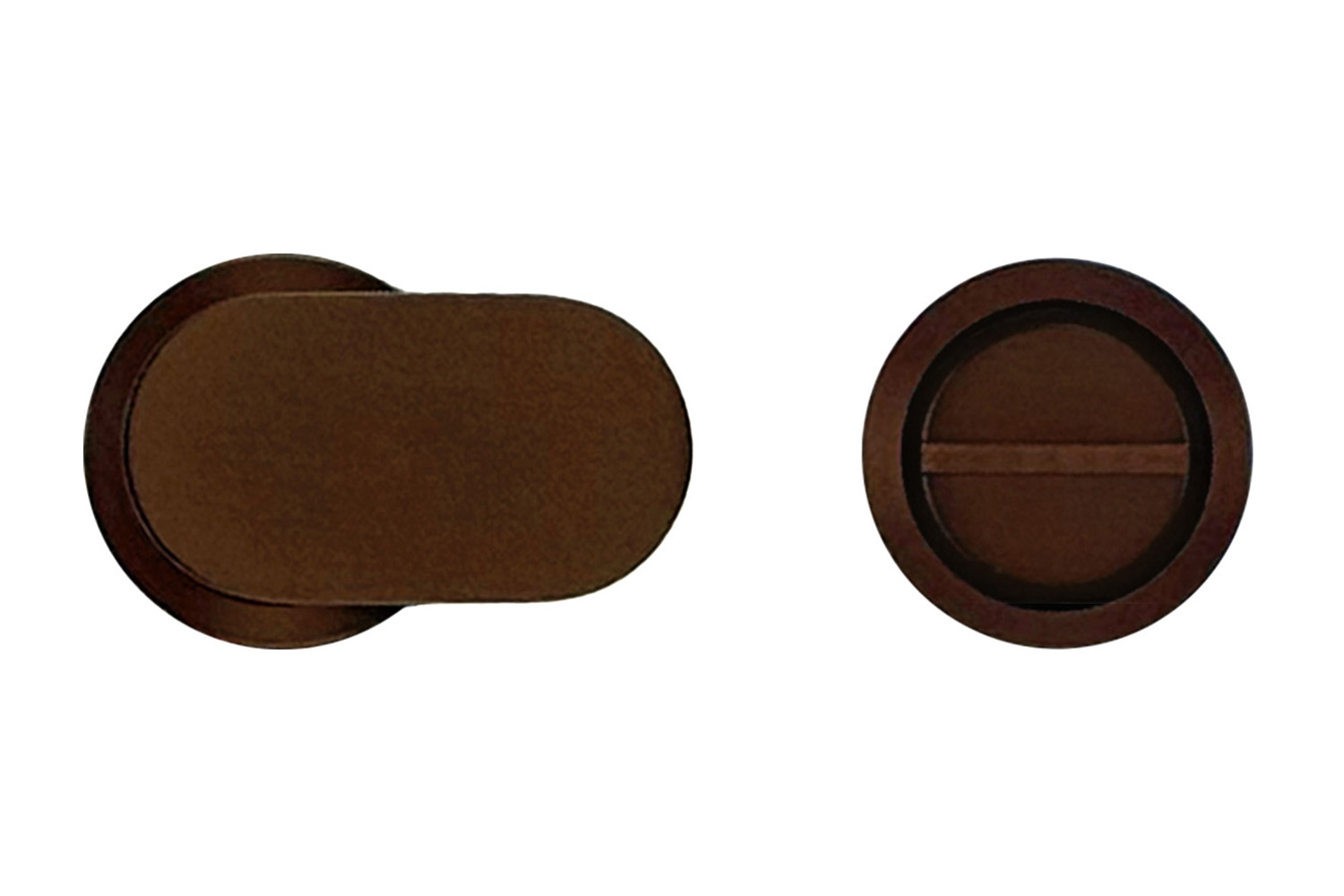 WC slot rond - Minimal Build - mat brons