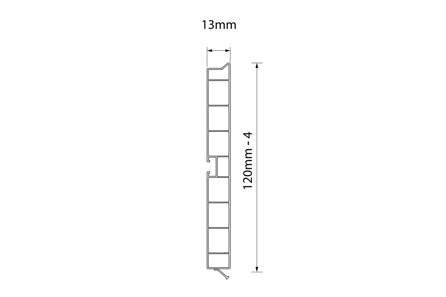 RVS keukenplint - 12cm hoog - monsterstukje