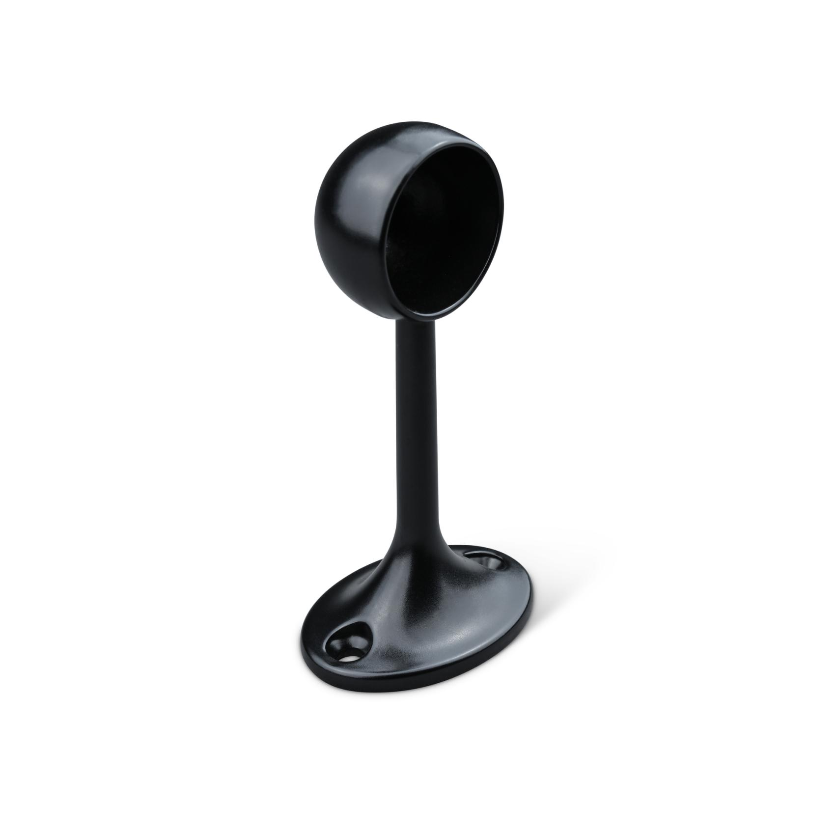 Kledingroedehouder voor ronde kledingroedes - Ø25mm - glans zwart