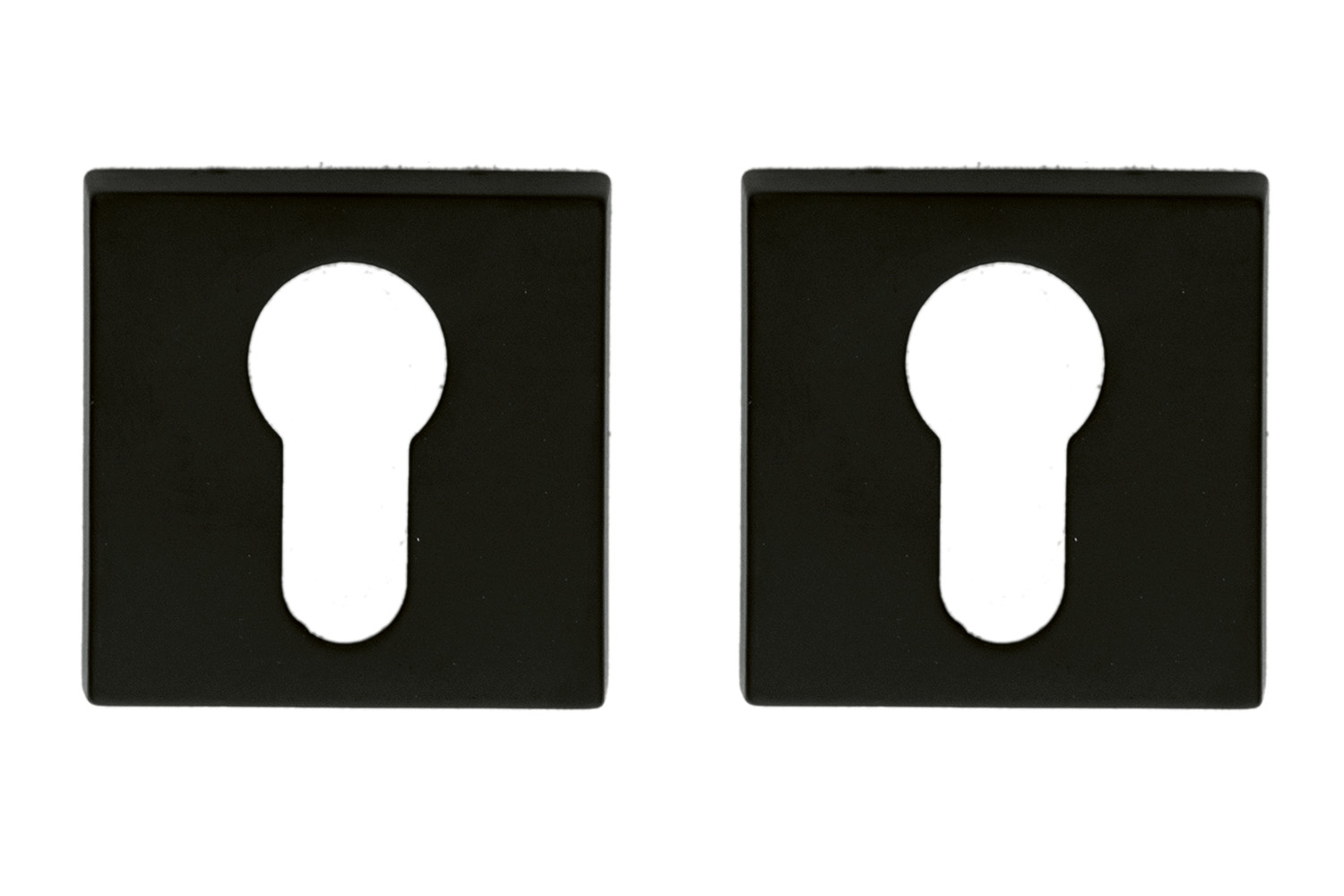 Set van 2 cilinderrozetten - vierkant - Square - mat zwart