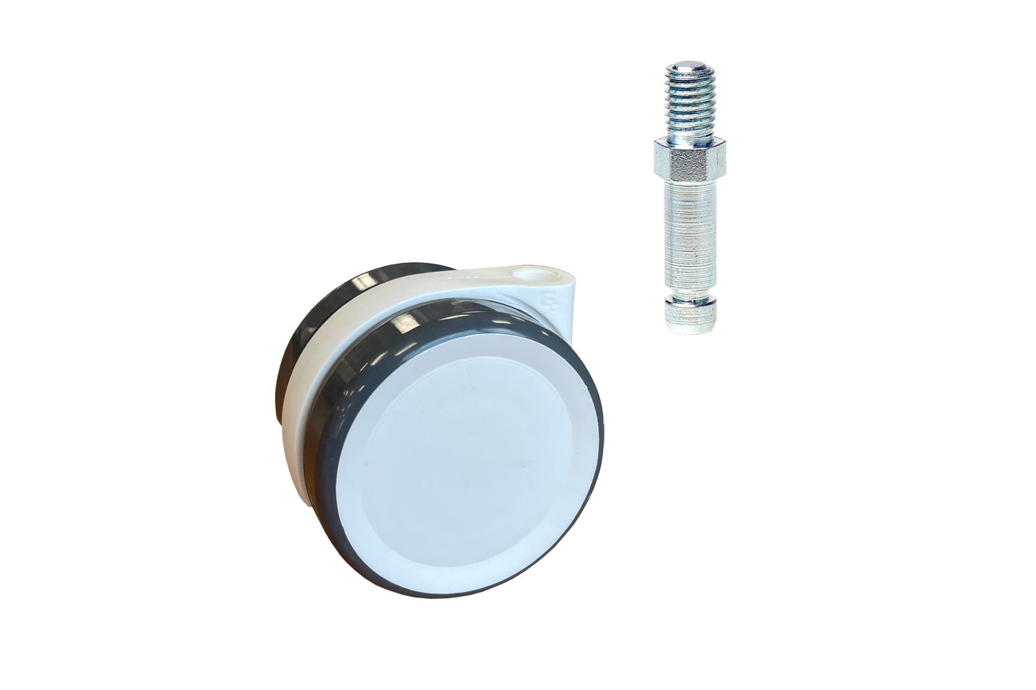 Meubelwielen GRX C-line - stiftbevestiging - wit
