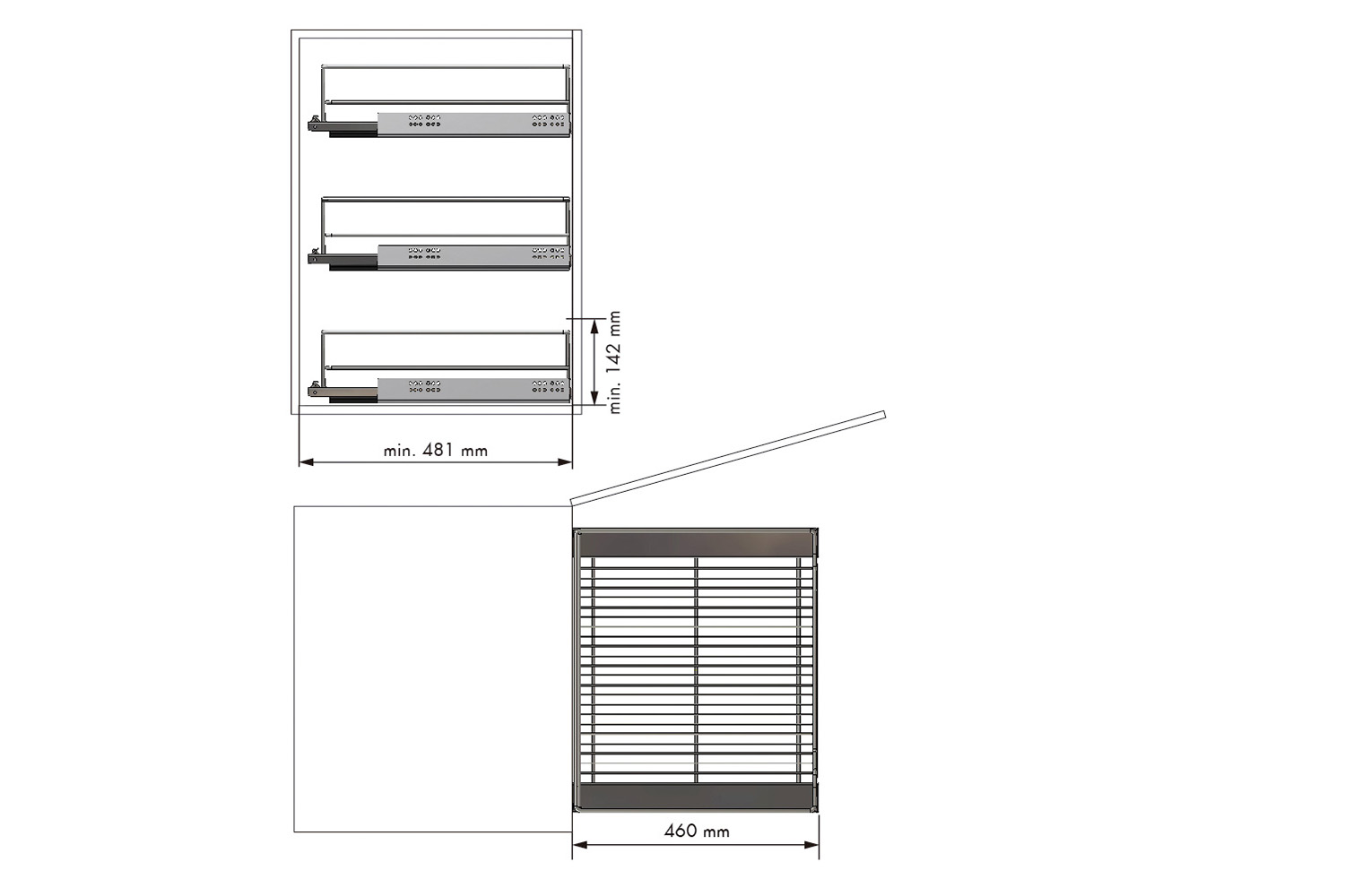 Luxe uittrekmand van draadstaal - 450 mm