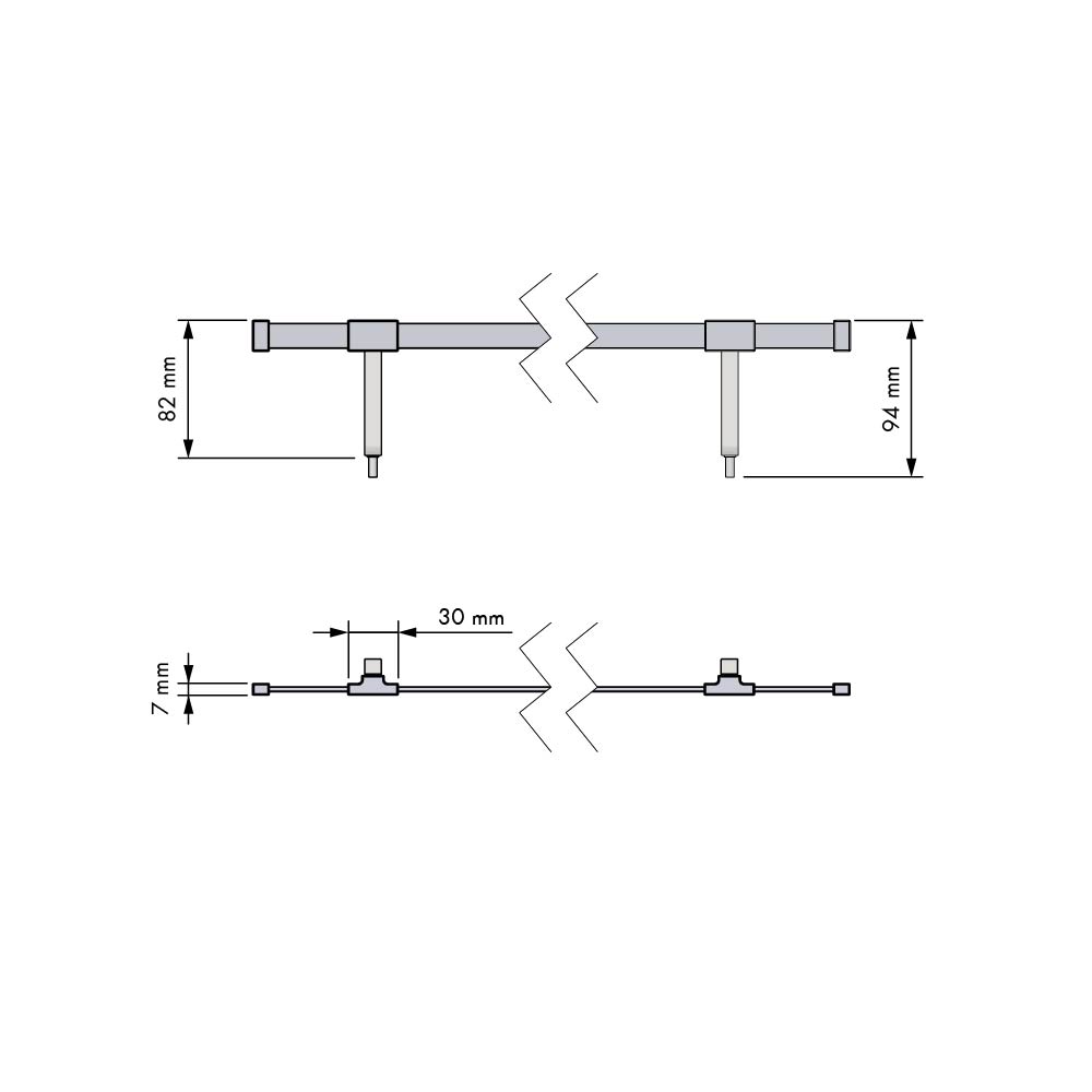 Luxe inzetreling voor uittrekbare lade - Chic Line - 625 mm