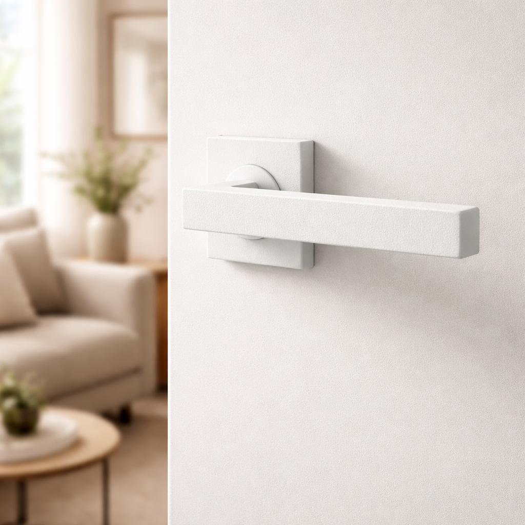 HDD deurklink Pro Kubic Shape 16mm - wit structuur