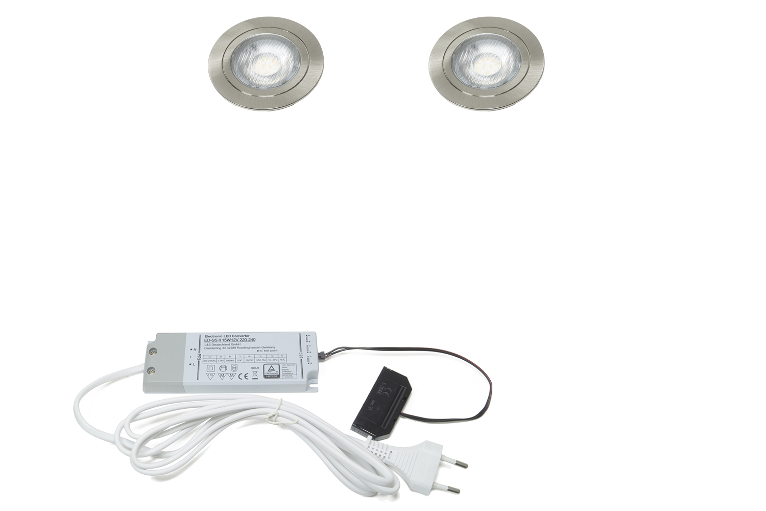 Chip - inbouw led spots - rvs-look - set van 2 - 3000K