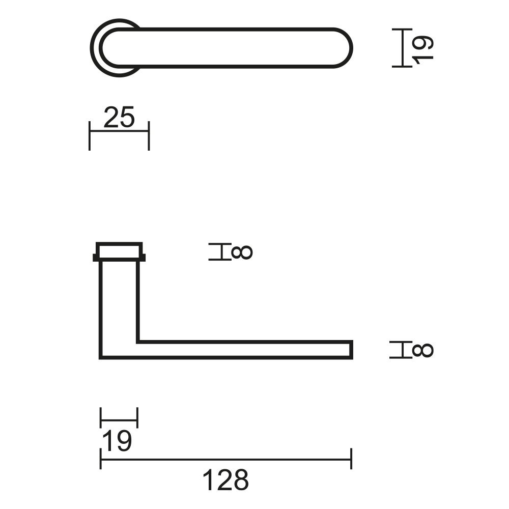 HDD deurklink Pro Minimal Build - zwart
