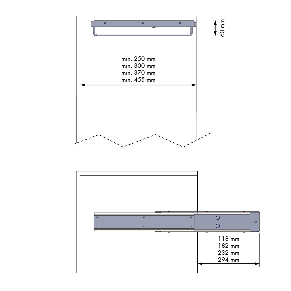 Luxe uittrekbare kledinghouder - zilver - 240mm