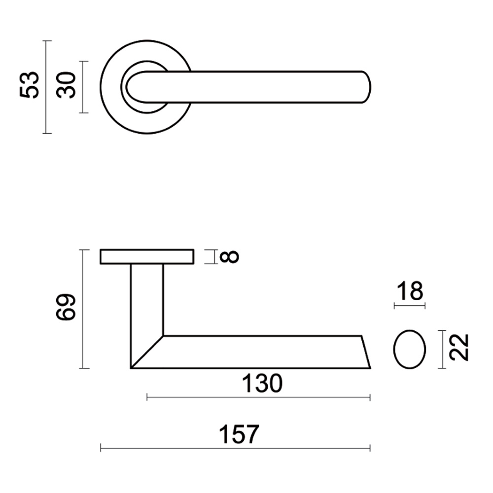 HDD deurklink Pro Ellips - zwart