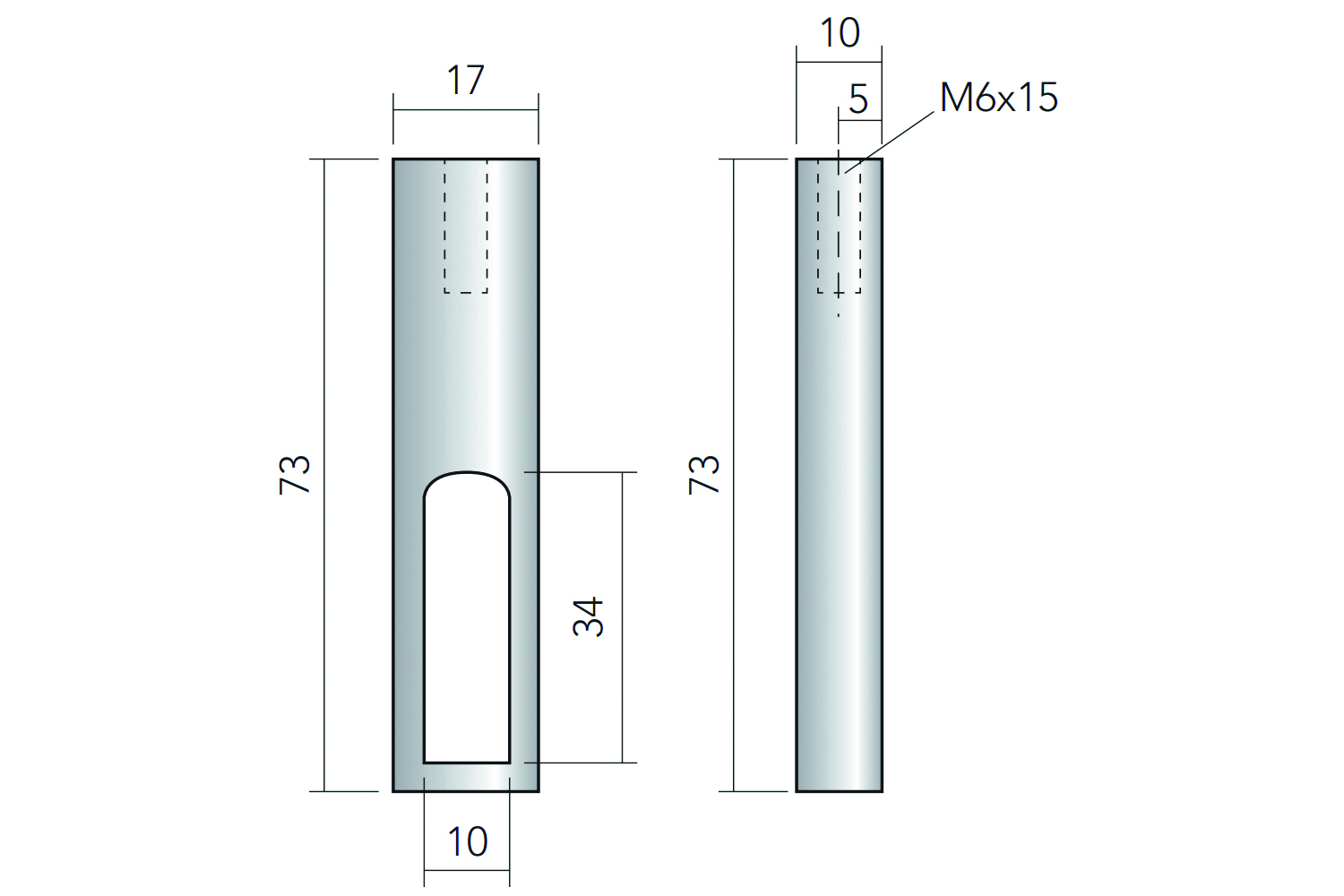 Middendrager voor luxe kledingroede - 73mm