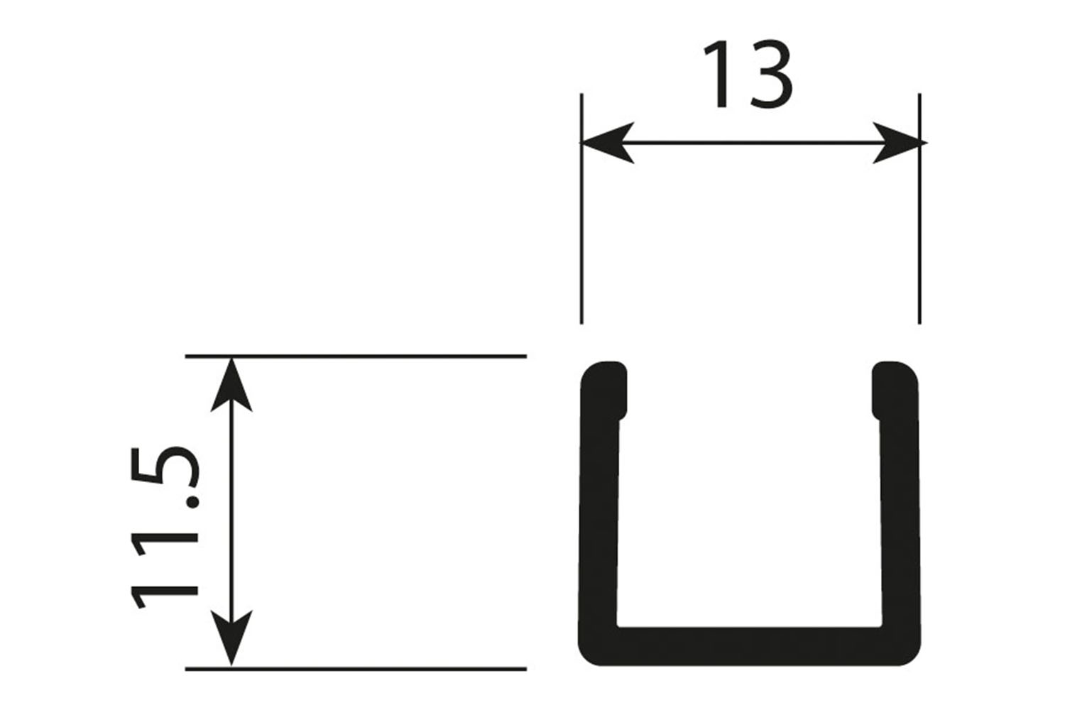 Deurprofiel - voor Junior 6 - 2000mm - aluminium - goud - laag model