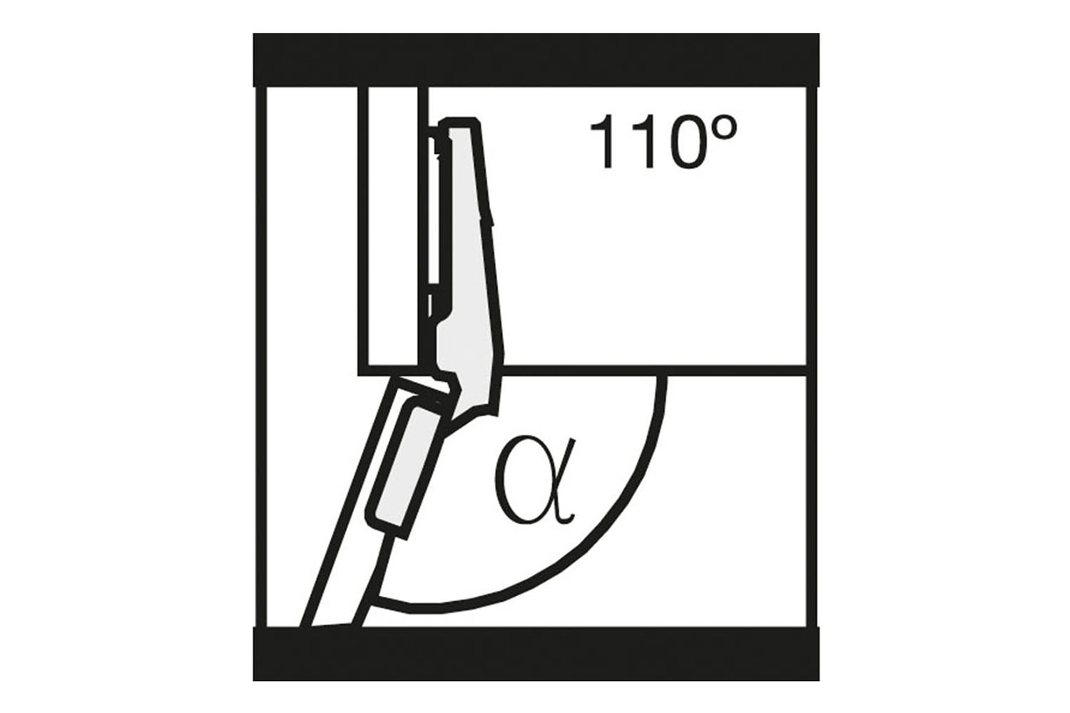 Potscharnier - mesuco x - 110° - inliggend - opschroefbaar - top 48 / 6 - softclosing geïntegreerd