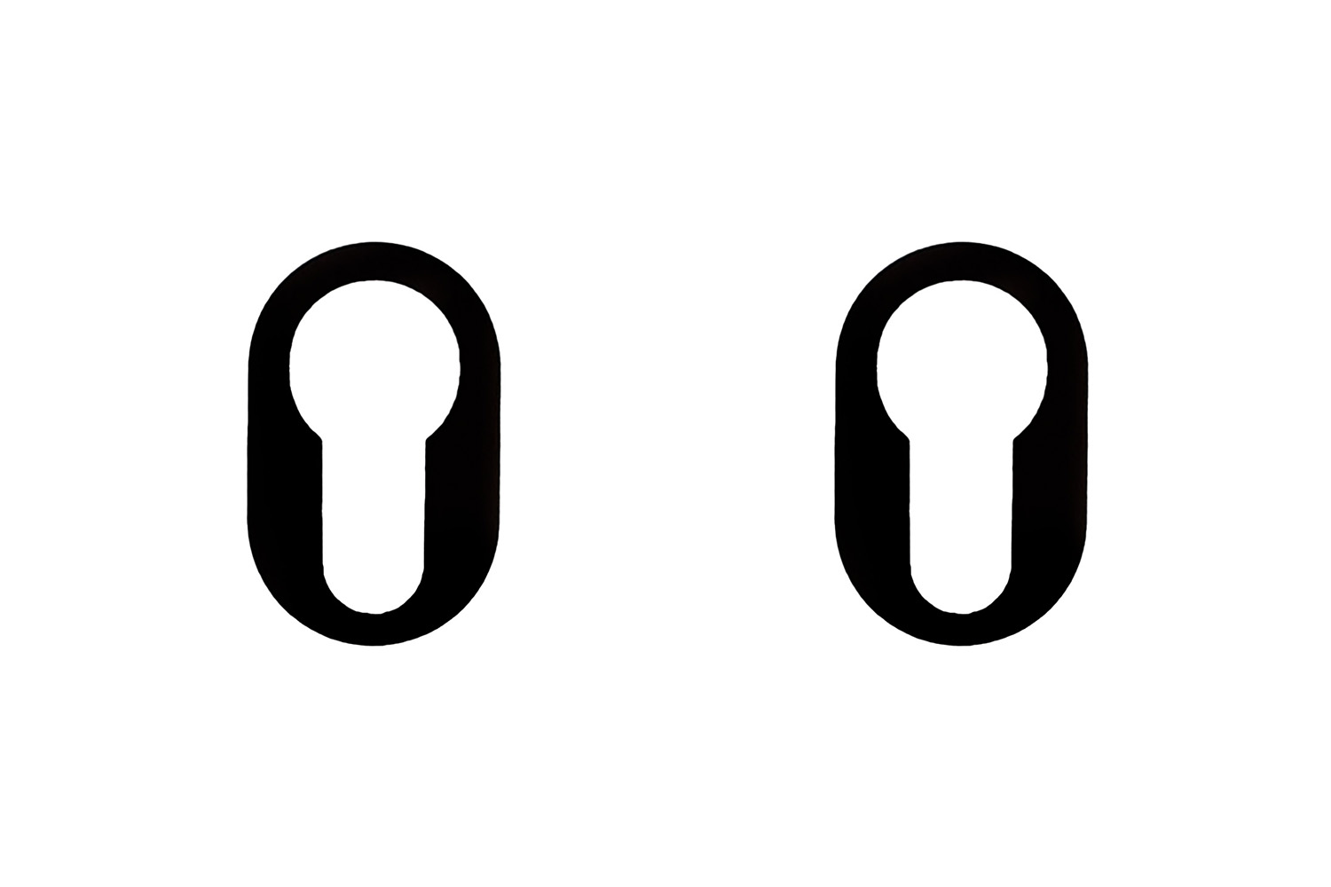 Set van 2 cilinderrozetten - rond - Minimal - mat zwart