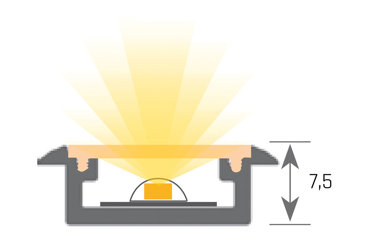 LED profielverlichting op maat - Frankfurt - aluminium - COB - 2800K - 100-500mm