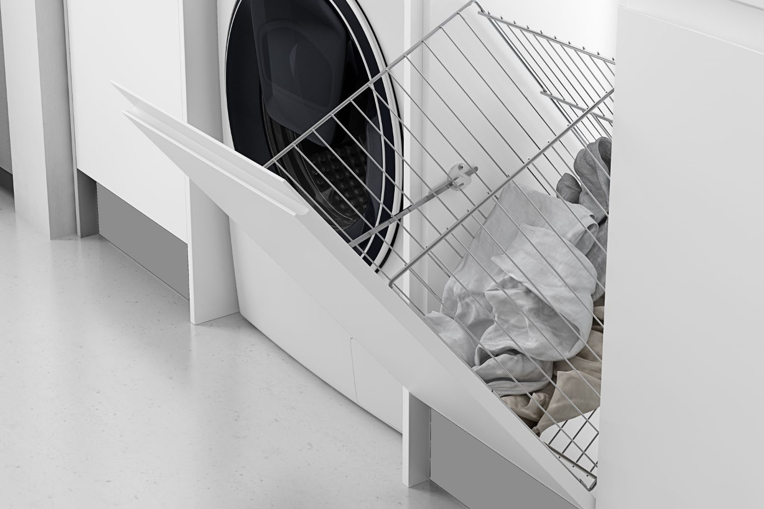Wasmand van draadmand voor klep-deuren - 450 mm
