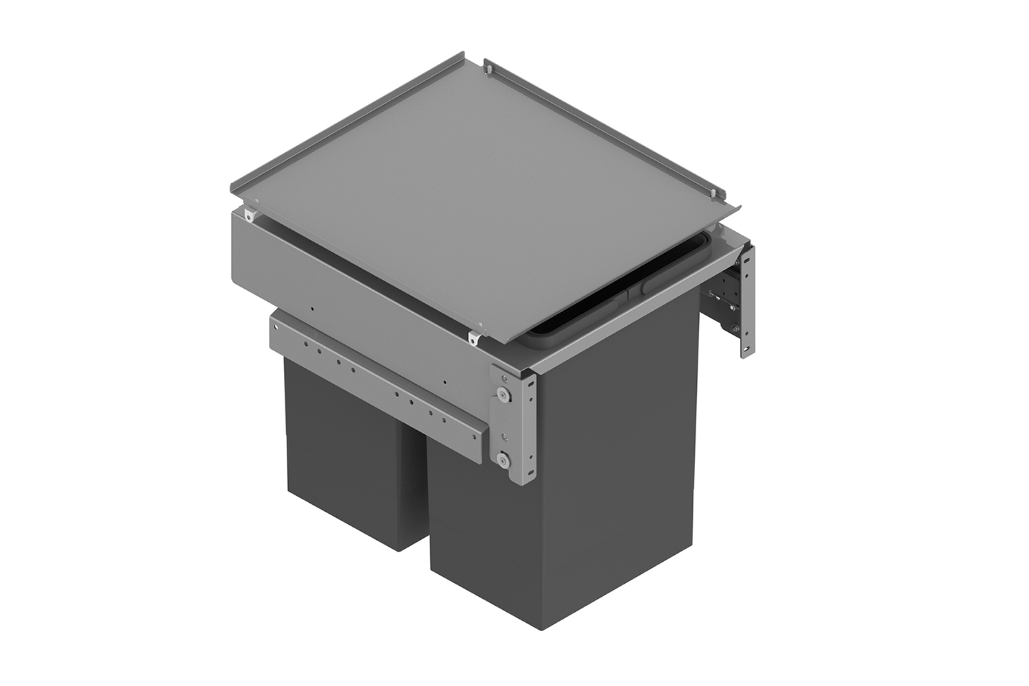 Inbouwprullenbak eco 2x24 liter - 450 mm