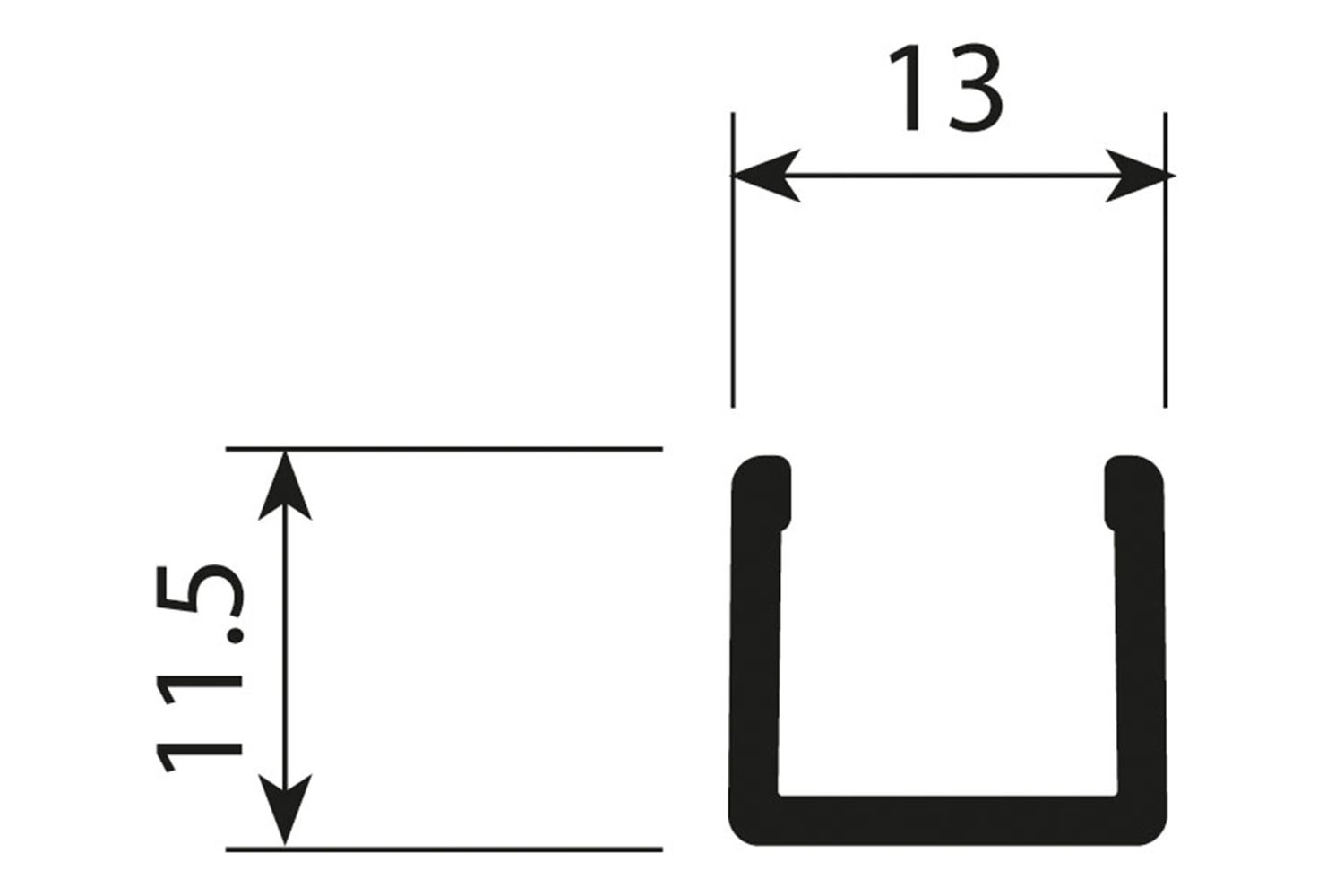 Deurprofiel - voor Junior 6 - 2000mm - aluminium - brons - laag model