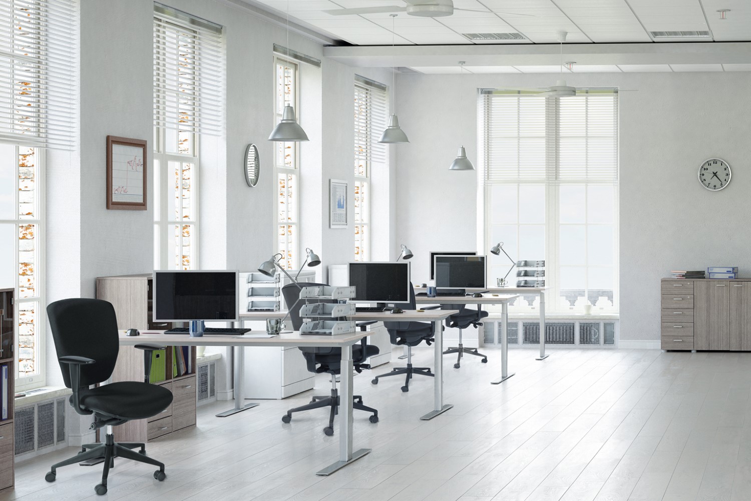 Basic line - instelbare bureau onderstellen - wit