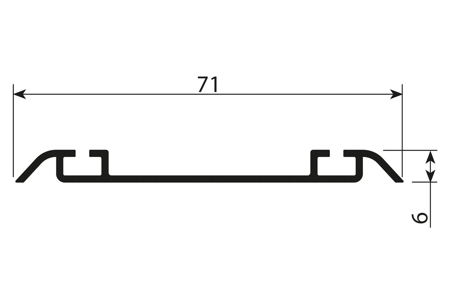 Onderrail - Junior 2S schuifdeursysteem - 4200mm - brons