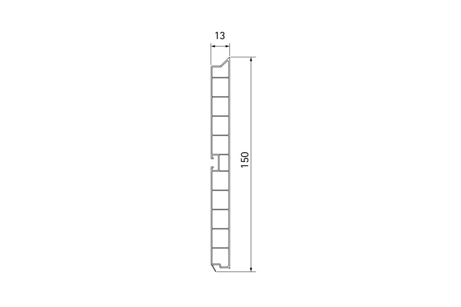 RVS keukenplint - 15cm hoog - monsterstukje RVS keukenplint - 15cm hoog - monsterstukje