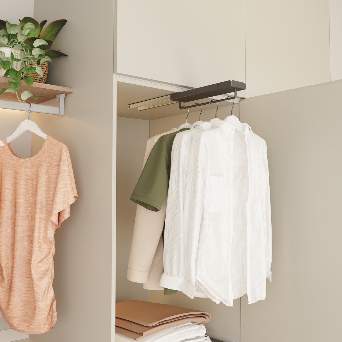 Luxe uittrekbare kledinghouder - antraciet - 290mm