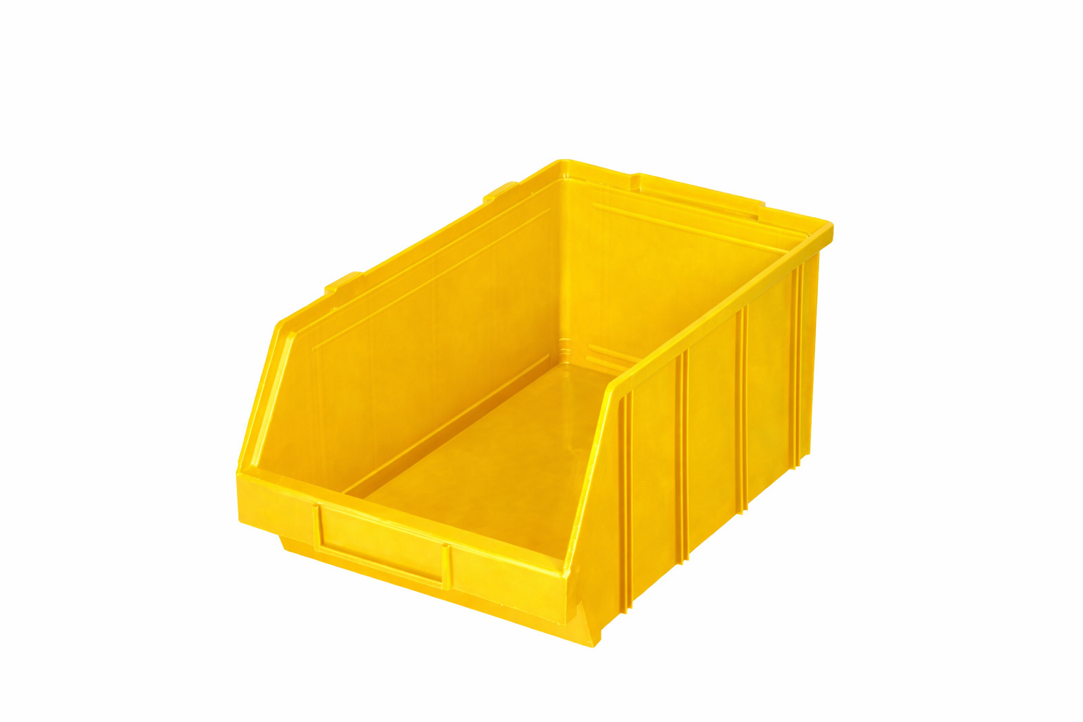 Stapelbare gele magazijnbakken