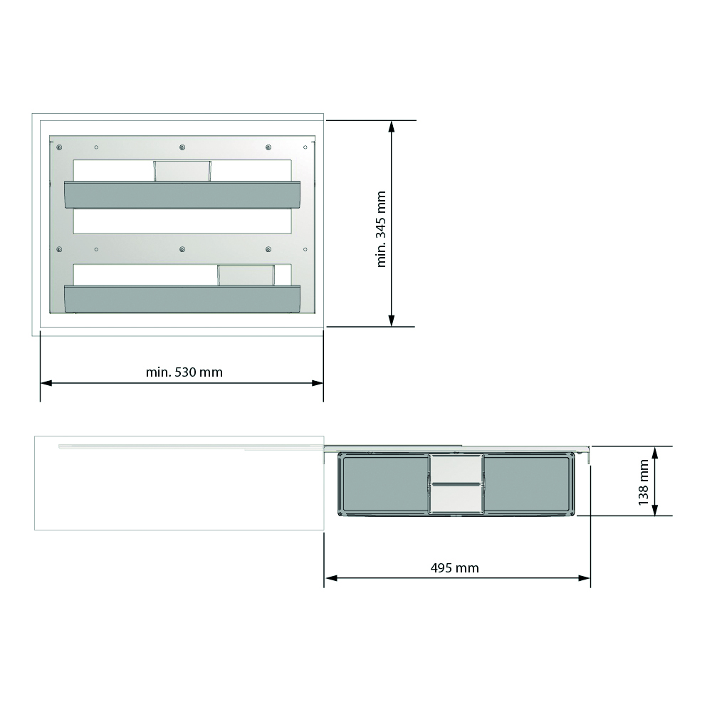 Luxe uittrekframe - kruidenrek - nova flat - 2 niveaus - antraciet