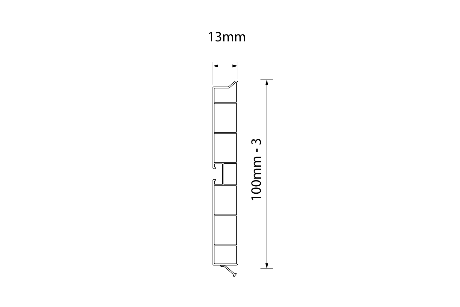 Keukenplinten - mat zwart - 10cm - 2 meter lang