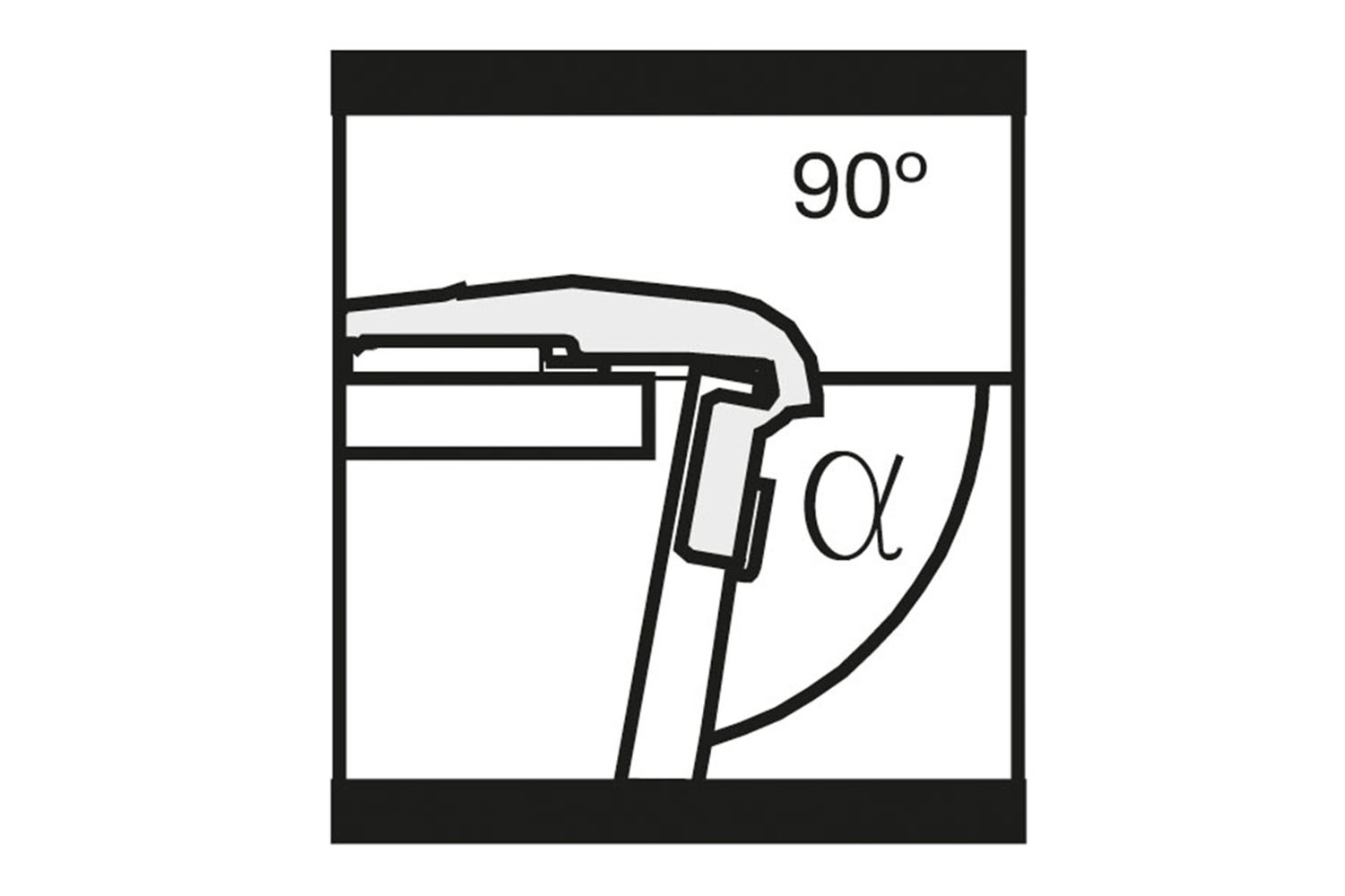 Potscharnier hoek - Mesuco 143 - 90-200° - volledig opdek - opschroefbaar