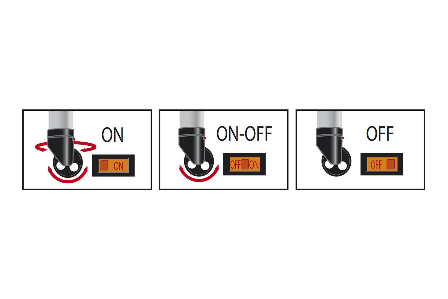 Set van 4 zwenkwielen met totaalstop - ronde tafelpoten Ø 60mm - h: 120mm - zwart