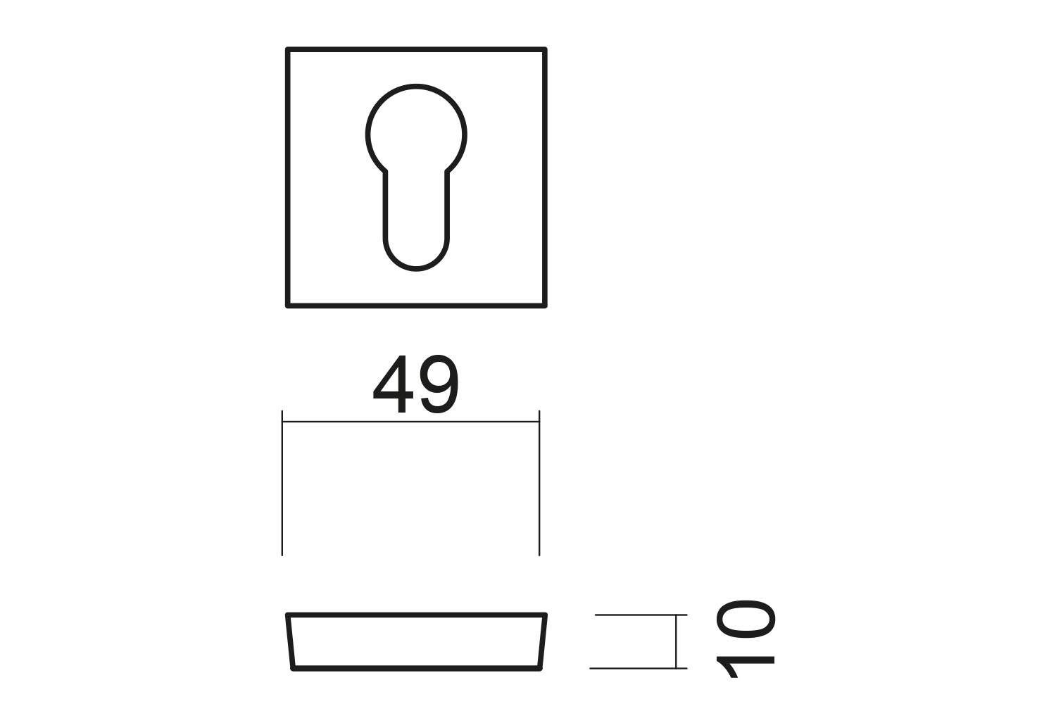 Set van 2 cilinderrozetten - vierkant - Square - mat zwart