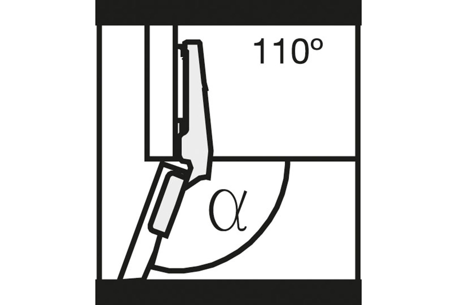 Potscharnier - mesuco x - 110° - half opdek - opschroefbaar - top 48 / 6 - softclosing geïntegreerd