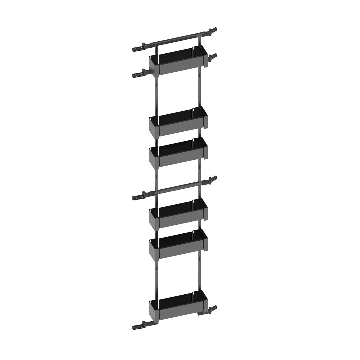 Nova flat luxe deurorganizer - 450mm - antraciet - 6 manden