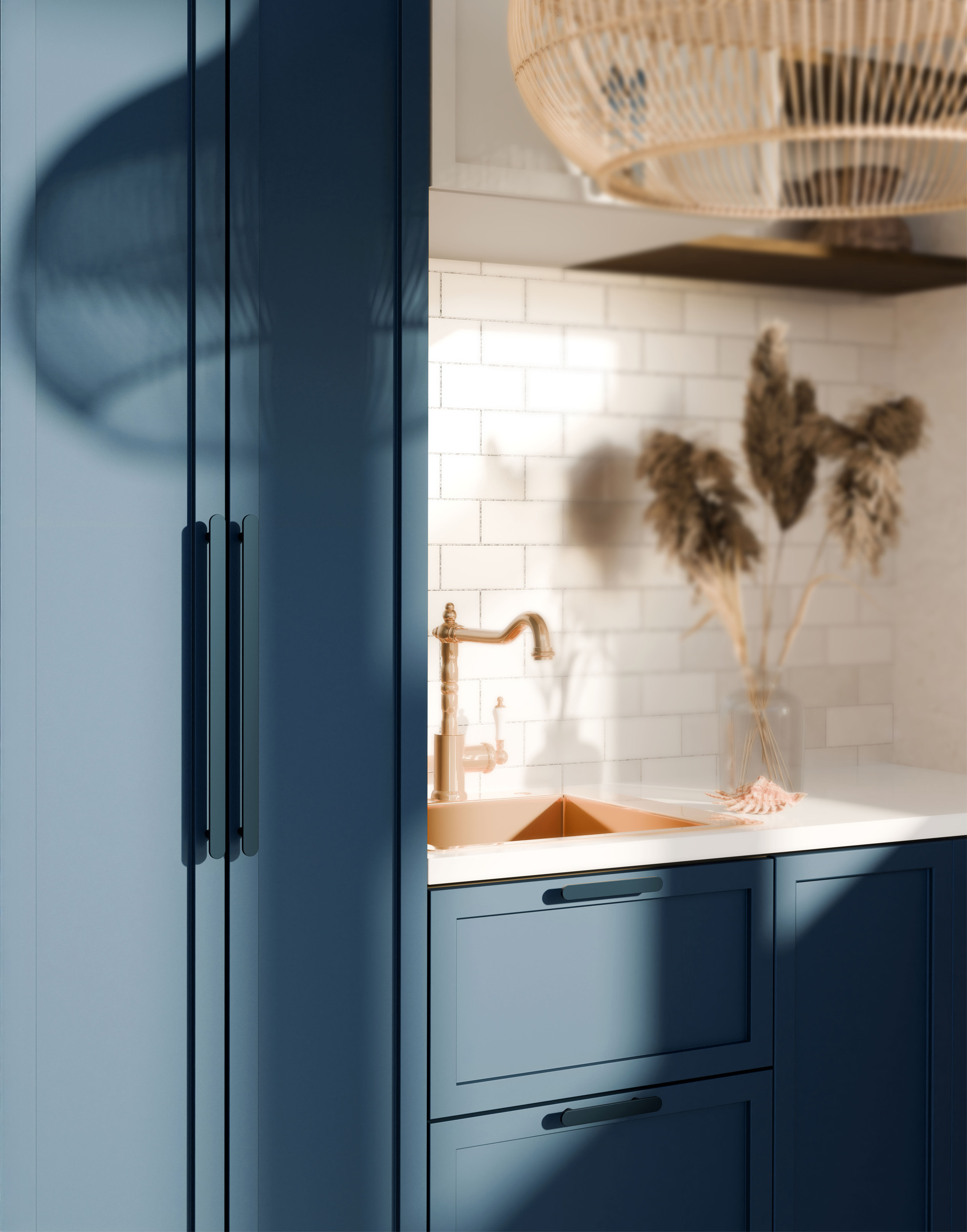 Metalen handgreep - Ferro - navy blue