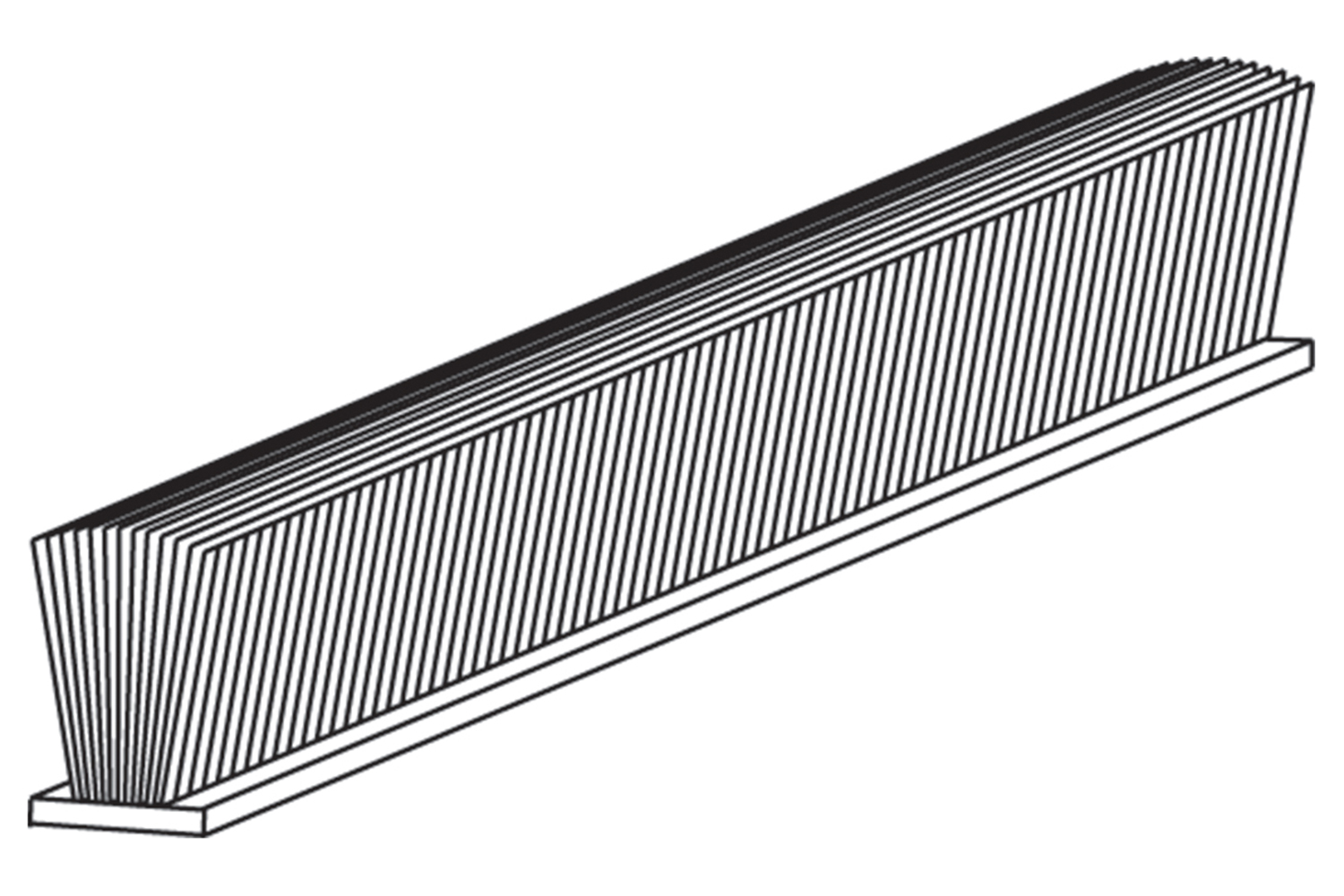 Borstelprofiel - voor in greeplijst type a - voor Junior 2S - 1000mm