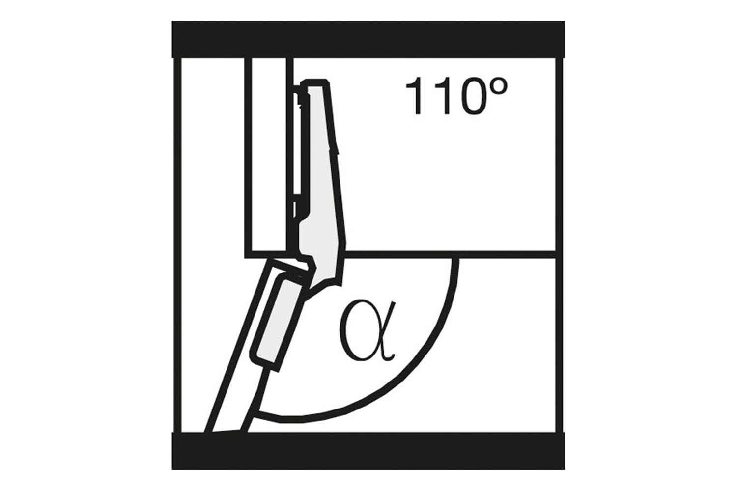 Potscharnier - Mesuco X titanium - 110° - volledig opdek - top 48 / 6 - softclosing