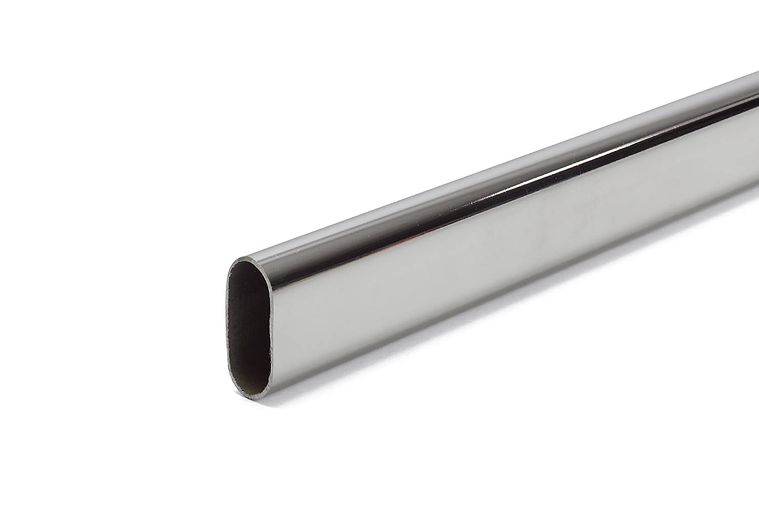 Verchroomde kledingroede - 30x15mm - 2500mm - wanddikte: 1,2