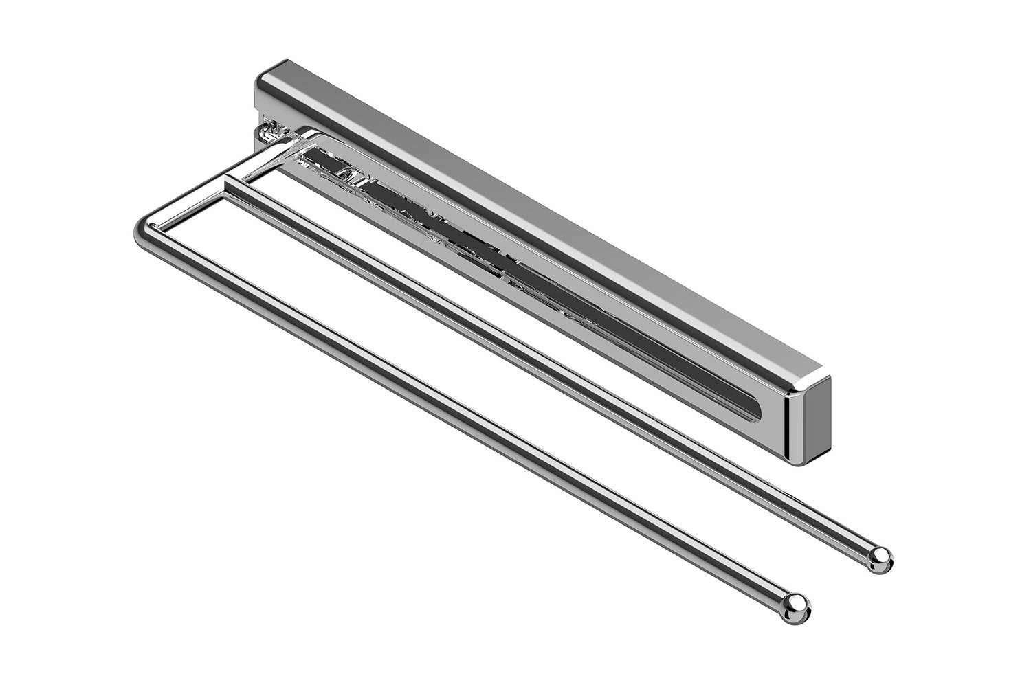 Uittrekbare verchroomde handdoekhouder - 325mm